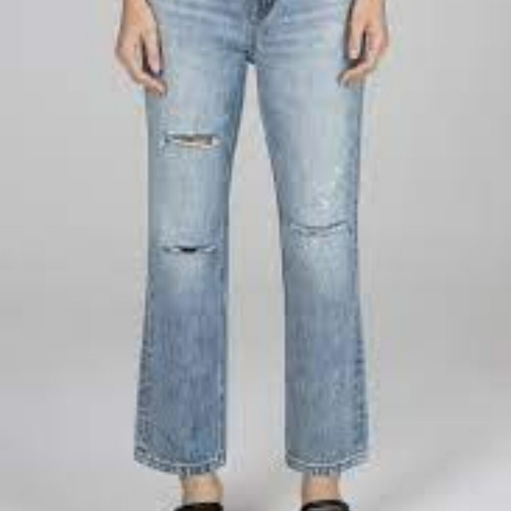 Ceros Distressed Super High Rise Ankle Straight